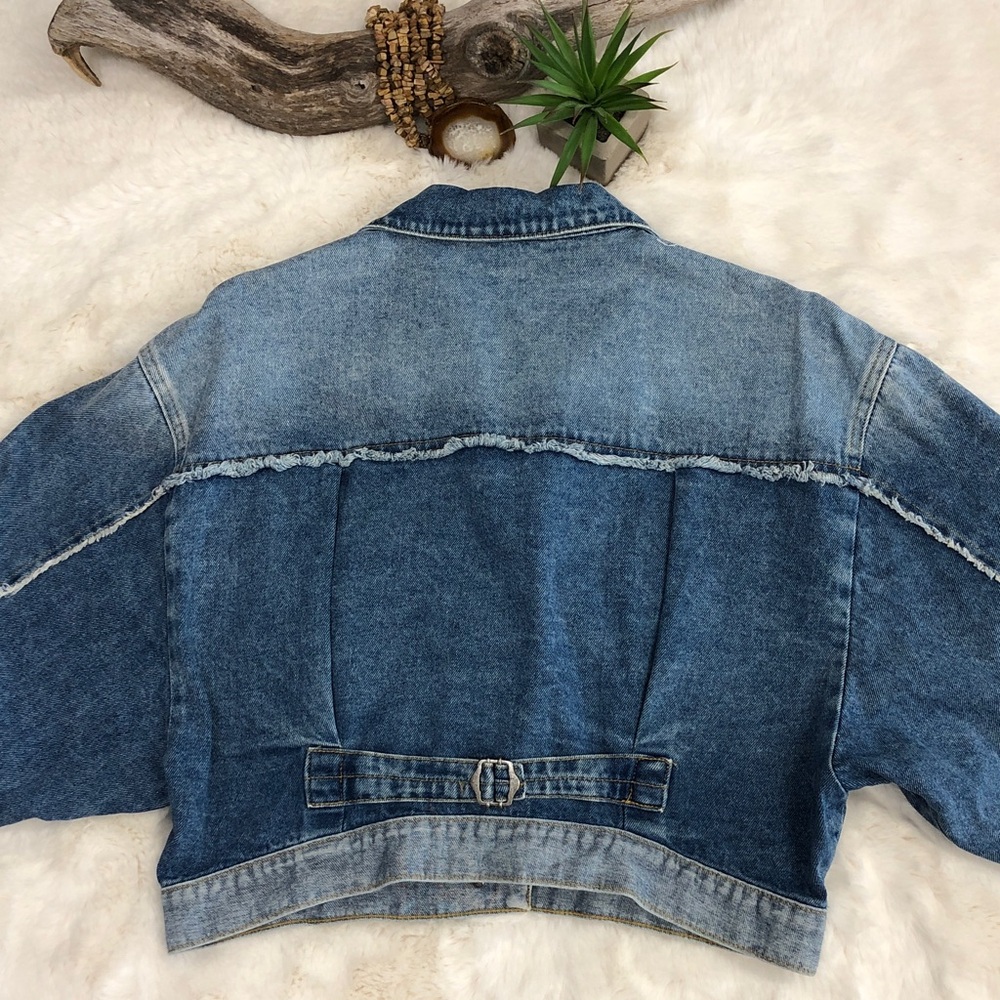 Free People Bedford Cropped Jean Jacket Size Small - Picture 14 of 16